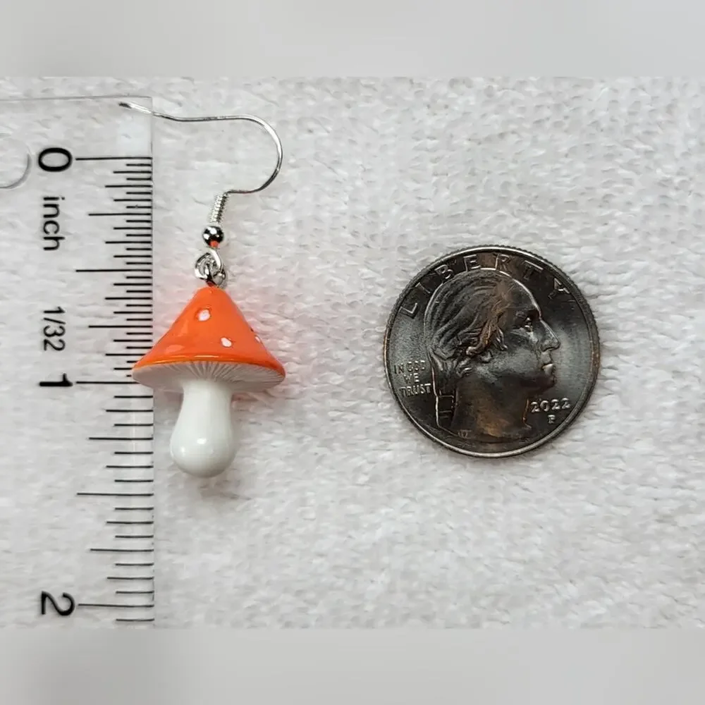 Fun Mushroom Dangle Earrings – Handmade Boho Statement - Picture 5 of 5